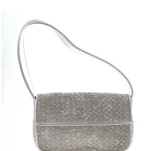 STAUD Silver Textured Shoulder Bag